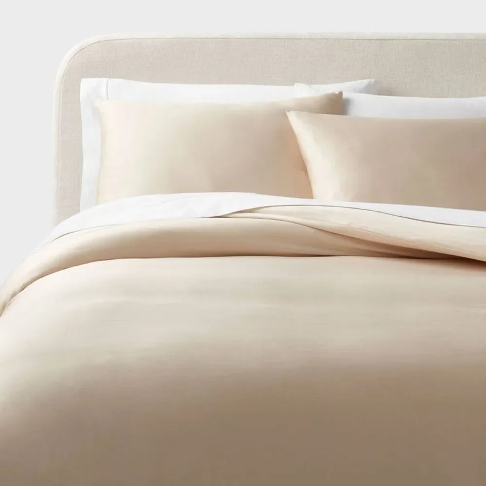 Full/Queen 320TC Cooling TENCEL Lyocell Duvet Cover Set - Khaki